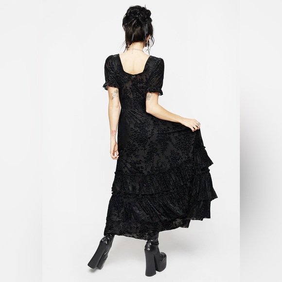 Disturbia Lilias Devoré Tiered Maxi Dress Size US 14 / UK 18 - Picture 4 of 7